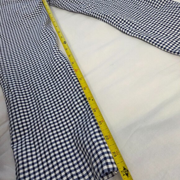 Theory Classic Skinny Pants 4 Gingham Plaid Black White Stretch Ankle Work Size - Picture 7 of 11